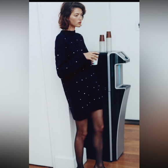 Women Zara Sparkly Cable Knit Sweater Size Small - Picture 2 of 7